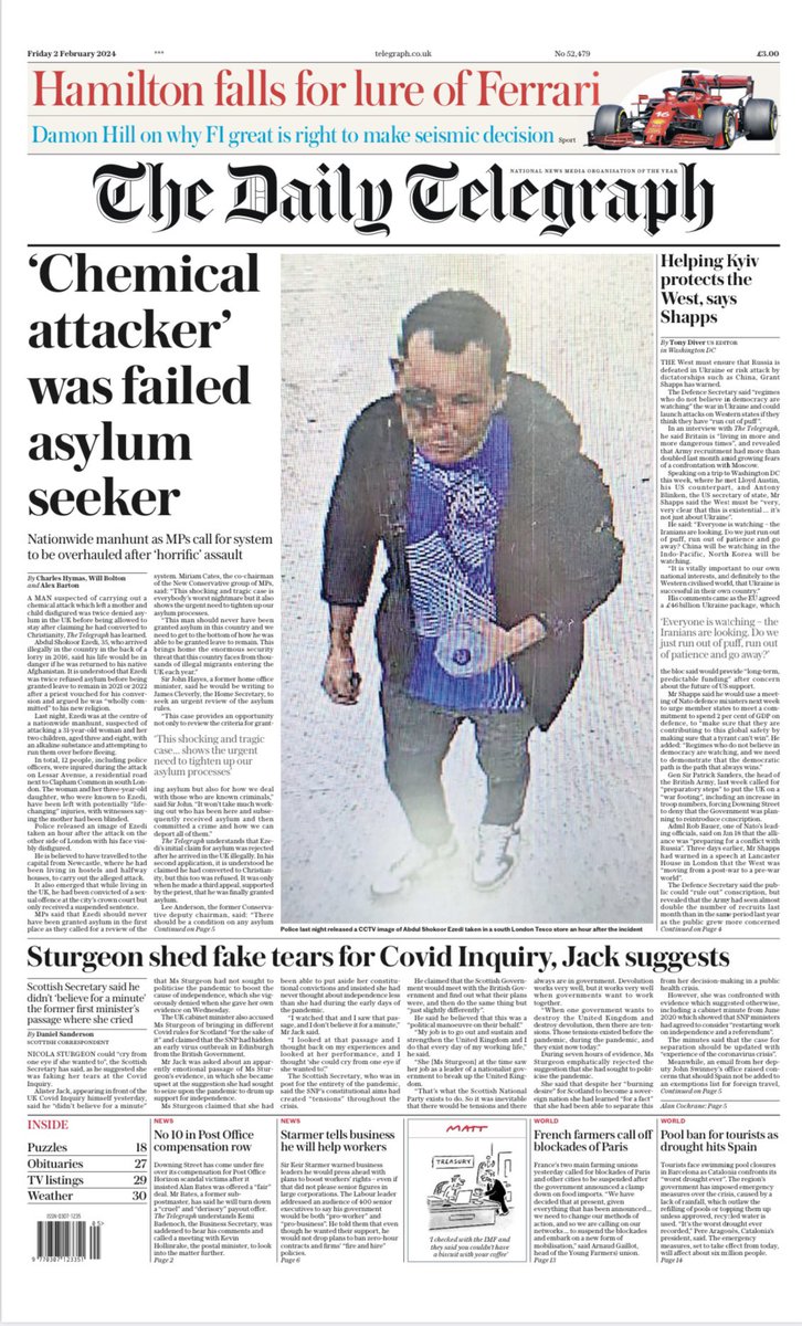 johnalexwilly's tweet photo. Abdul Ezedi was a failed asylum seeker who travelled 300 miles before carrying out ‘chemical attack’ https://t.co/Mxbz0oG3v9