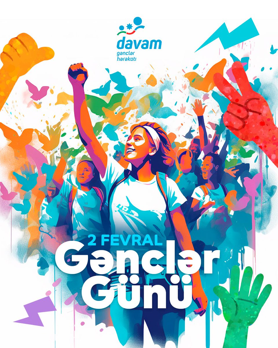 #GənclərGələcəkdir!✌️

2 Fevral - Azərbaycan Gəncləri Günü münasibətilə ölkəmizin gələcəyi olan gənclərimizi təbrik edir, fəaliyyətlərində davamlı uğurlar arzulayırıq. 🤗

#davam2024 #davamgenclerherekati #gənclərgünü