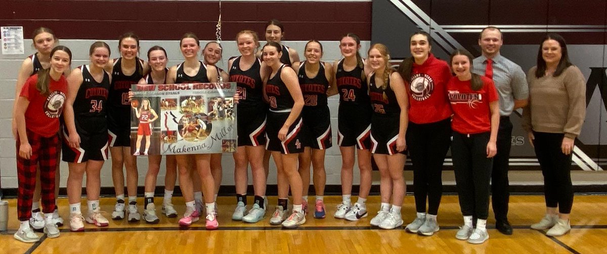 GirlsMerna's tweet photo. Congrats to @makennamiller0 on breaking the single season steals record with 111 and counting! The record was 26 years old!! #nebpreps https://t.co/DkSyXyDa8q