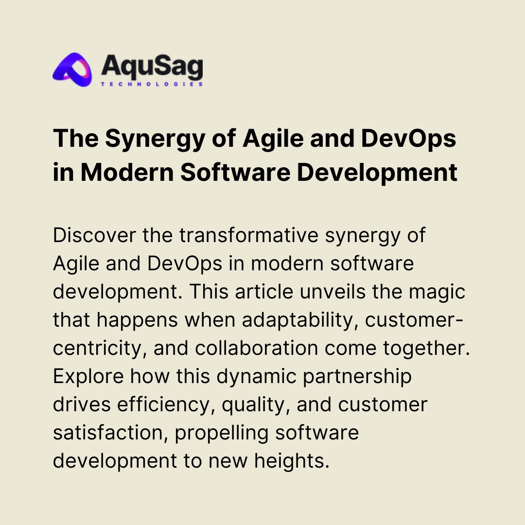 aqusag's tweet image. The Synergy of Agile and DevOps in Modern Software Development

🔗 aqusag.com/blog/aqusag-te…

#AgileDevOpsSynergy #EfficiencyInDevOps #CollaborativeCoding #QualityDrivenDevelopment