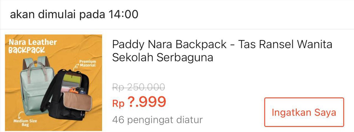 Rp 9.999 ⏰14.00 WIB
shope.ee/A9sa4RHG4Y