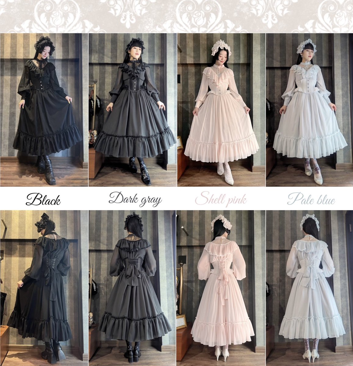 ヴィクトリアンワンピース（ペールブルー）abilletage