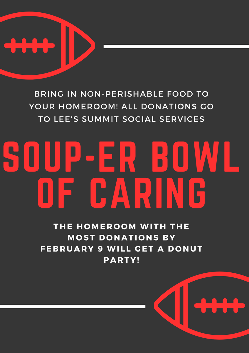 Soup-er Bowl of Caring: food drive at ETMS