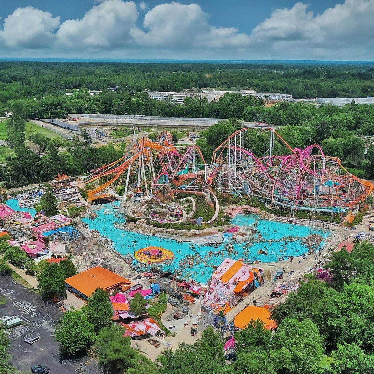 gzub's tweet photo. We so need a @dunkindonuts theme park in Massachusetts.  Images courtesy of @Google Bard... https://t.co/URvNKsAdFJ