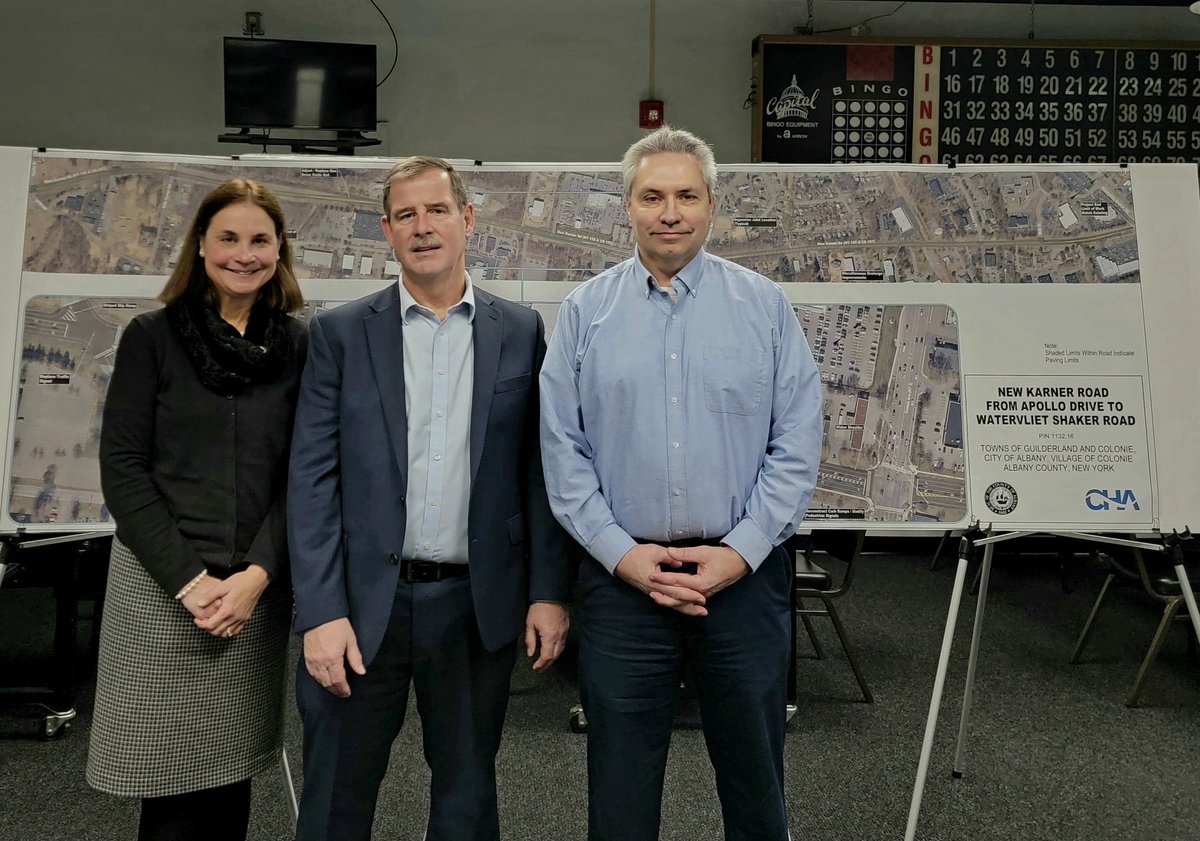 Tonight my colleagues on the Albany County Legislature &amp; its Public Works Committee Susan Laurilliard, Dave Mayo, and I attended a public information meeting regarding the New Karner Road (CR 157 &amp; NY 155) corridor. We look forward to hearing more about the project. <a href="/AlbanyNYLeg/">Albany County Leg.</a>