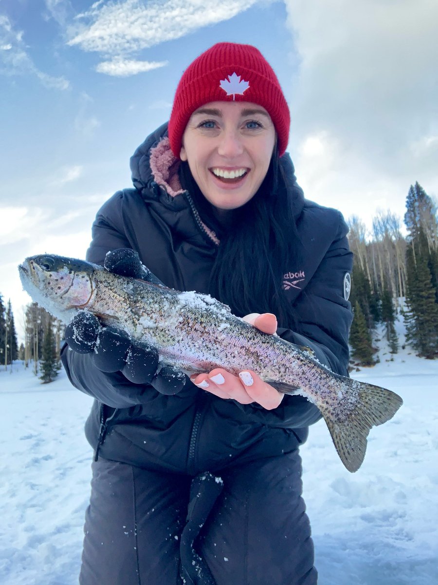 First fish of ice fishing season and of 2024! Let’s gooooo
.
Follow @TRFisherwoman 
.
.
#trout #grandmesa #grandmesafishing #grandmesacolorado #troutfishinginamerica #coloradofishing #ladyanglernation #rainbowtrout #rainbowtroutfishing #womenfishing