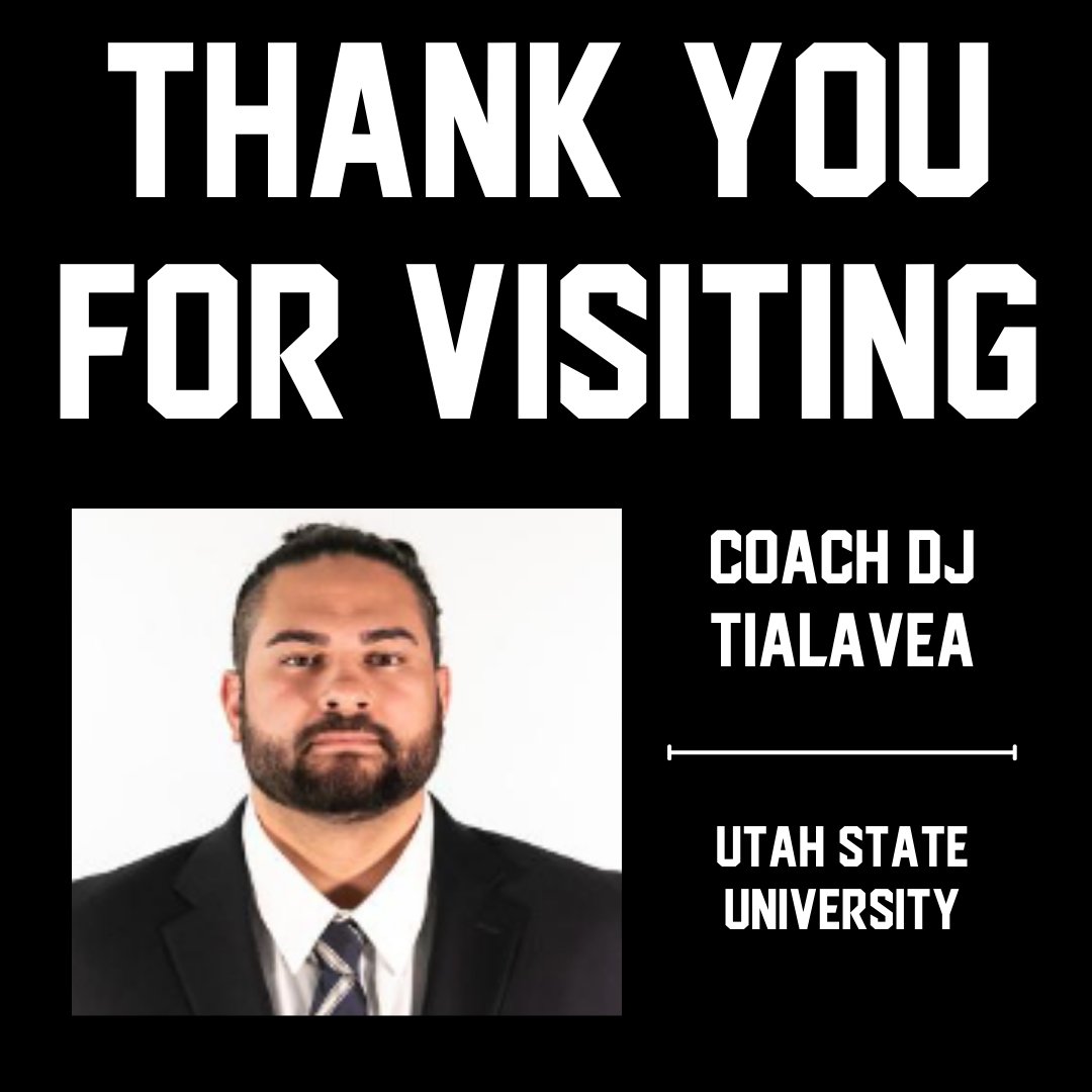 Huge thank you to Coach Tialavea from @USUFootball for visiting!