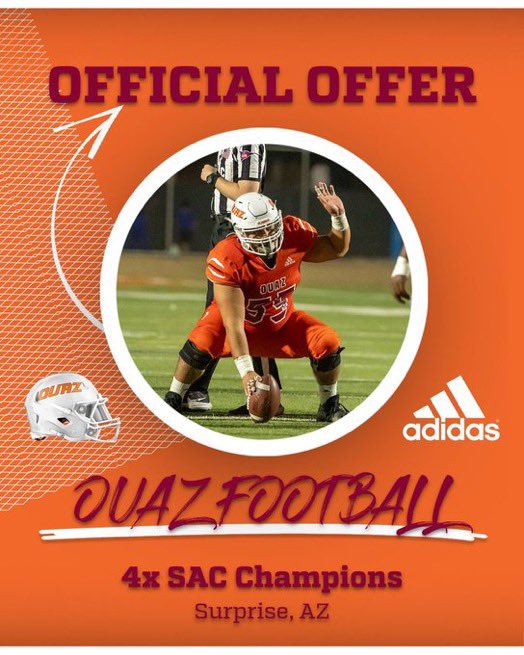 After a amazing home visit and great conversation with @CoachDavidSloan I am blessed to say I’ve received my 3rd offer from <a href="/OUAZFootball/">OUAZ Football</a> 

<a href="/CoachEarly_MHS/">Lamar Early</a> 
<a href="/RonTBAOL/">Ron Sowers</a> 
<a href="/milindz_95/">Mike Lindsey</a> 
<a href="/CoachChaco/">Trevor Chaco</a> 
<a href="/MillenniumFB/">Millennium Football</a>