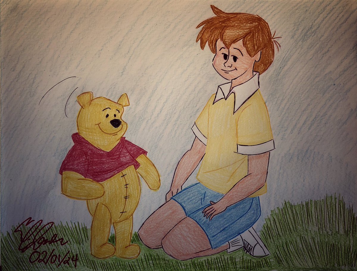 🐻 A boy and a bear 🌳🐾 #WinniethePooh #ChristopherRobin #characterstudy #Disneyfanart #PoohsGrandAdventure #foreverandever #whereeveryouare @Jimcummingsacme @Disney @DisneyTVA @DisneyAnimation @DisneyJunior @WinniethePooh