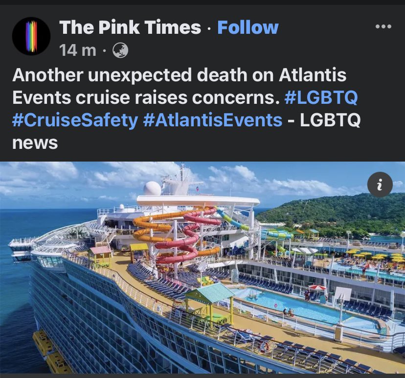 Another unexpected death on Atlantis Events cruise raises concerns. #LGBTQ #CruiseSafety #AtlantisEvents - LGBTQ news

thepinktimes.com/mystery-surrou…