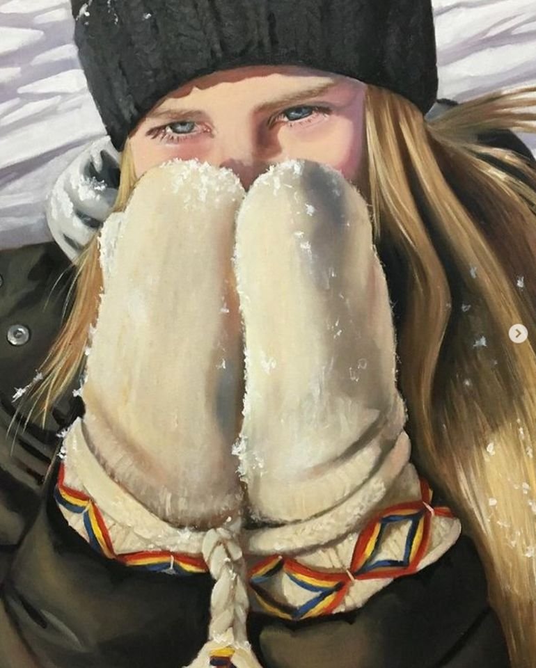 Anna Maria Lindholm Rogberg,  Swedish, (born 1972)
'Snowcovered,' 2019 Oil on panel
70 x 50 cm