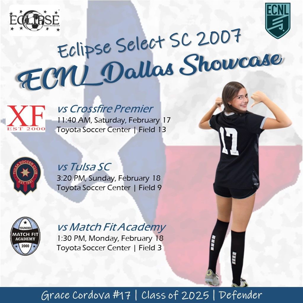 Grace Cordova (@_gracecordova) on Twitter photo So excited for the ECNL girls Dallas showcase!! Hereโs my schedule for 2/17 - 2/18! <a href="/ImYouthSoccer/">ECNL/GA/Recruiting/College Soccer</a> <a href="/ECNLgirls/">ECNL Girls</a> <a href="/EclipseSelectSC/">Eclipse Select SC</a> <a href="/PrepSoccer/">Prep Soccer โฝ๏ธ</a> So excited for the ECNL girls Dallas showcase!! Hereโs my schedule for 2/17 - 2/18! <a href="/ImYouthSoccer/">ECNL/GA/Recruiting/College Soccer</a> <a href="/ECNLgirls/">ECNL Girls</a> <a href="/EclipseSelectSC/">Eclipse Select SC</a> <a href="/PrepSoccer/">Prep Soccer โฝ๏ธ</a>