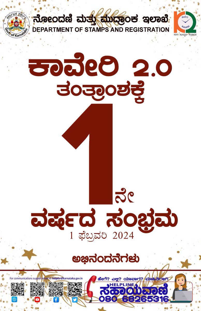 Kaveri 2.0 is evolving in a desired way with many learnings and unlearnings. Thanks to all who made this possible. #Kaveri2 #GoodGovernance #digitalindia #Karnataka #egovernance #governance #publicfriendly #stampsandregistration #property #propertyregistration #subregistrar