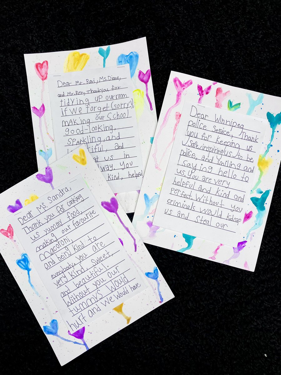 TEN THANK-YOU LETTERS 🪩
After reading “Ten Thank-You Letters” we decided to create our own letters for ten people who deserve a huge thank you!  Love the way this project turned out, and how proud the students were to present their letters! ♥️