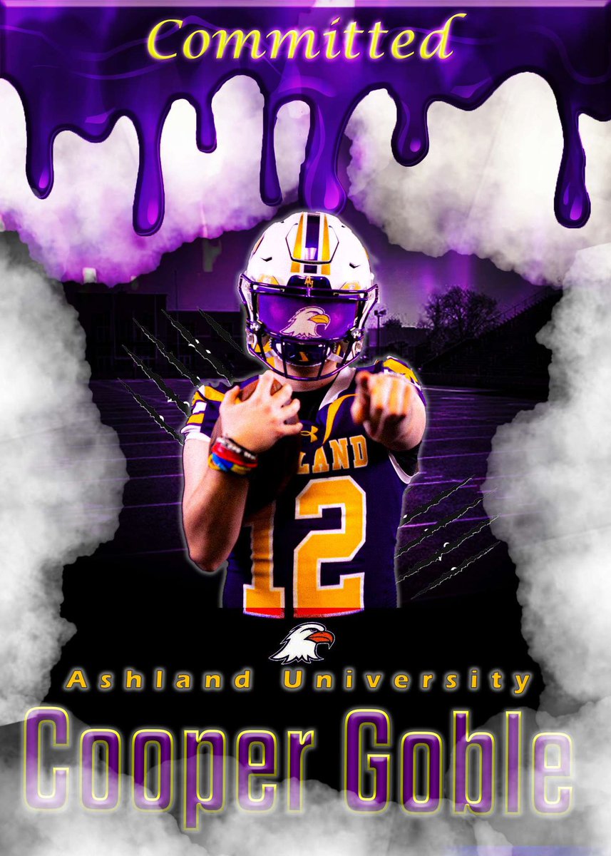 After a great visit this past weekend and a great conversation with coach Nickoli, I am blessed to announce that I will be continuing my athletic and academic career at Ashland University! Go Eagles!🦅 <a href="/AshlandFB/">Ashland Football</a> <a href="/ajnickoli/">AJ Nickoli</a>  <a href="/D_Madden_Punter/">Coach Dan Madden</a> <a href="/HayesFootball19/">Delaware Hayes Football</a> <a href="/Montgomery_DHHS/">Ryan Montgomery</a>