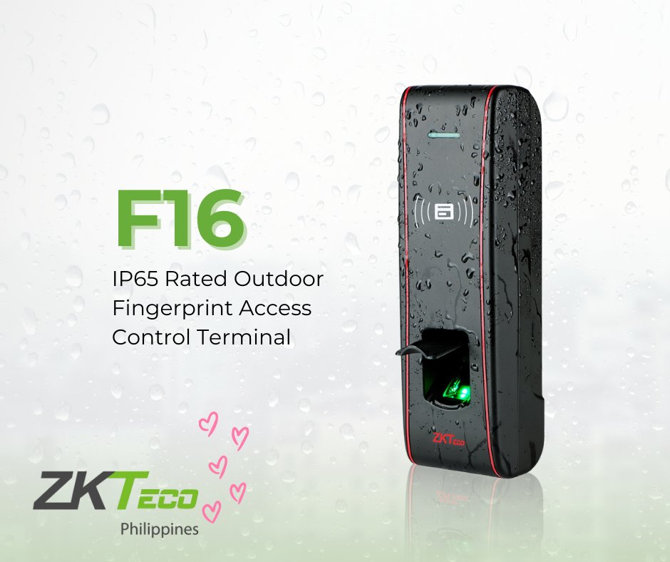 Meet F16, the powerful fingerprint access control terminal with an integrated EM proximity reader.
IP65 rated for water and dust resistance
✅Easy network connectivity via Ethernet serial port
✅Weigand-OUT and Weigand-In ports for integration with ZK or 3rd party access control