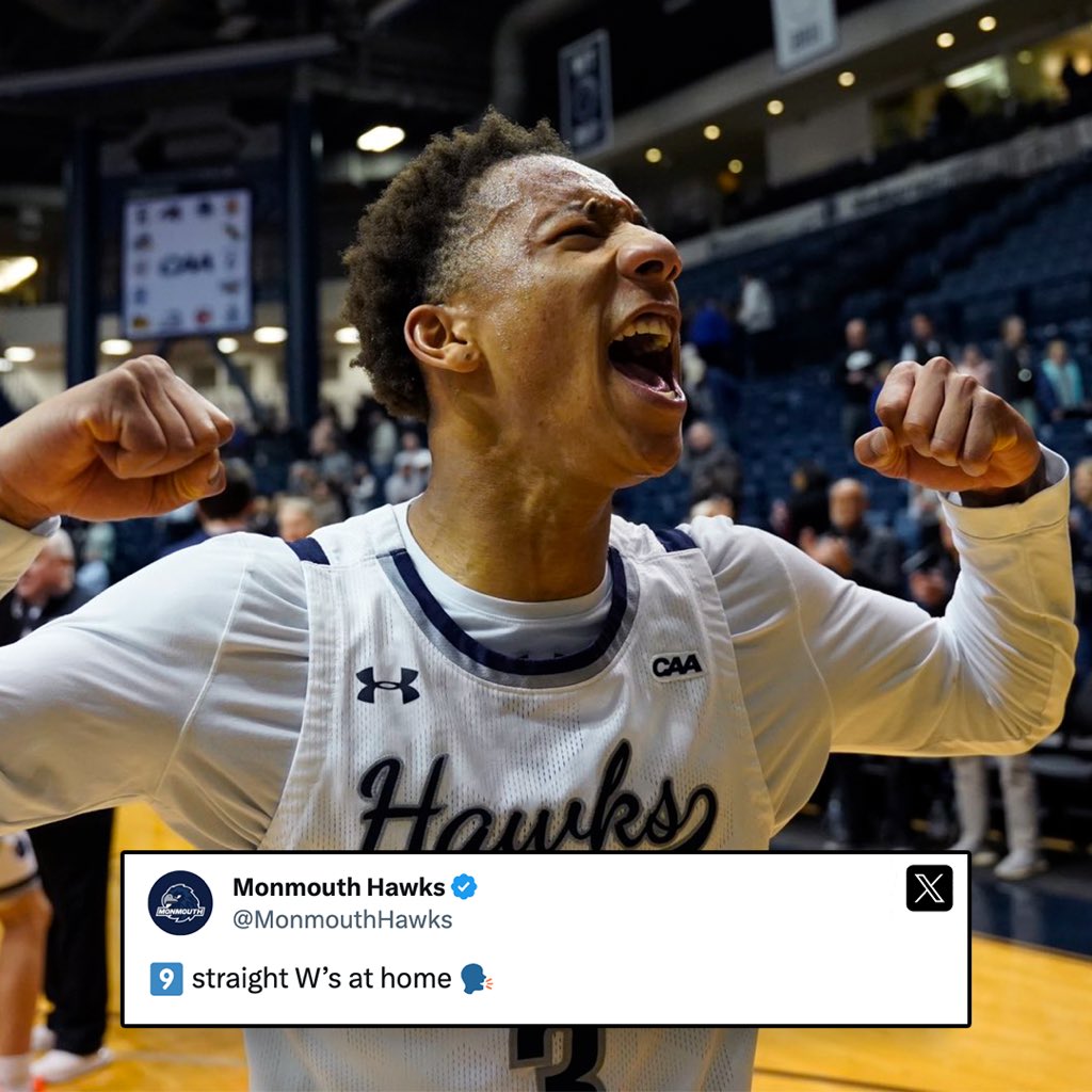 HOME COURT MAGIC ‼️

With the 67-62 win over the CAA-leading Drexel Dragons, Monmouth moved to nine straight home wins, their longest streak in The OceanFirst Bank Center. 

#CAAhoops | <a href="/RealJakaris/">Jakari Spence</a>