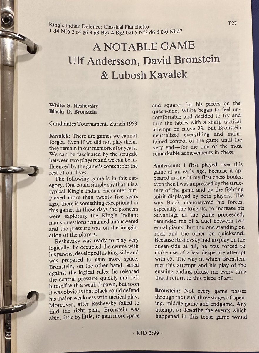 Srikanth_Govind's tweet image. A pure gem taken from the superb RHM Survey on KID!!

Alas, such things like this RHM survey, Second Piatgorsky cup book etc were far and few

#Chess #ChessClassics #DavidBronstein #RHMPress
