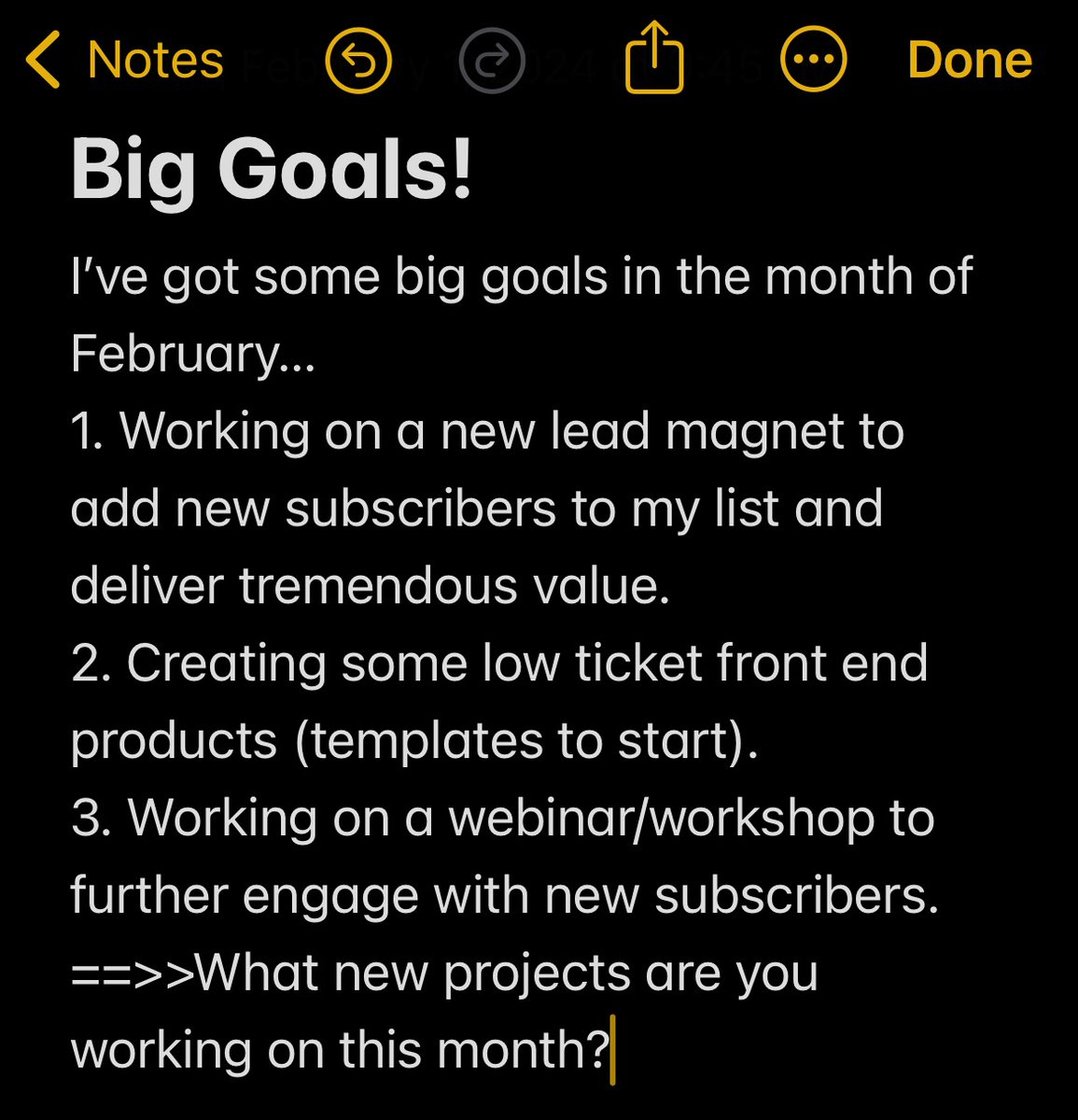 What are your top goals for February?
