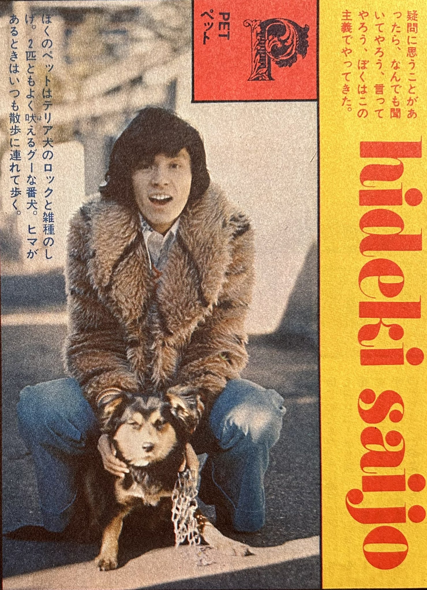 ファッションなデザイン A_1970年代昭和50年代当時モノ大判ポスター傷有陰影のある西城秀樹 ミュージシャン