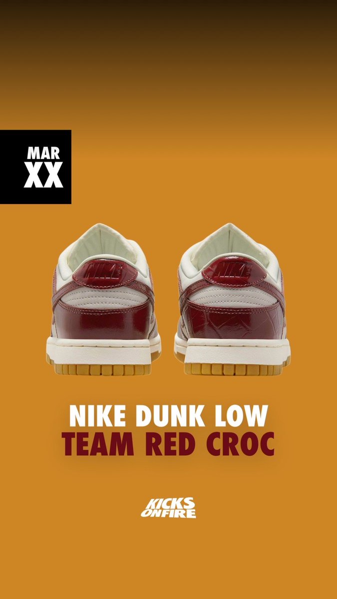 A premium touch hits this Dunk Low thanks to the Team Red croc overlays 🐊🧶🙌🏽
