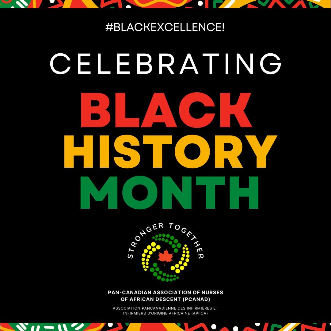 As we mark this year's #BlackHistoryMonth, we invite everyone to join us in celebrating the #excellence and #contributions of #Blacknurses in Canada and all over the world. 

We honour the #BlackNursePioneers who have paved the way for us! 
#BlackExcellence #BlackFuturesMonth