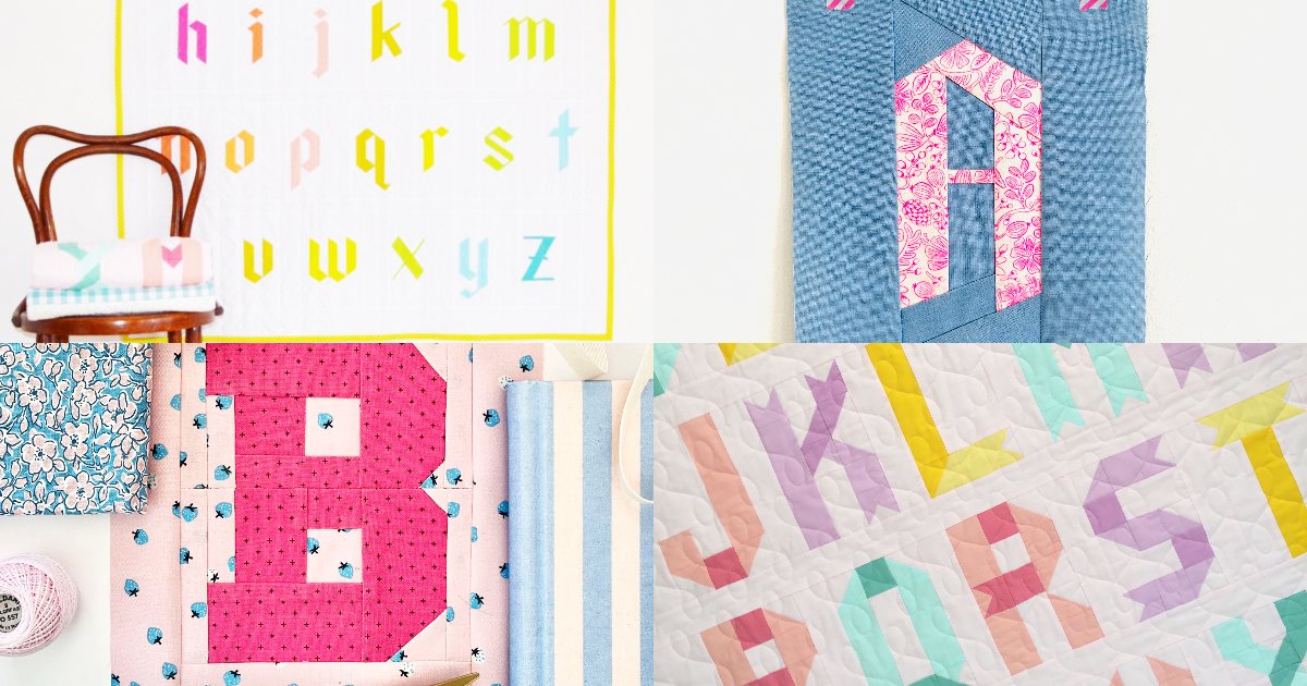 Sharing a little alphabet quilt pattern CYA today:

For the beginner, Ribbon Letters  traditional patchwork (no paper piecing).

For the FPP fanatic, classic Blackletter, which comes in Lowercase and Uppercase.

For the sports fan: Varsity blocks! 

shop.patchanddot.com/collections/al…