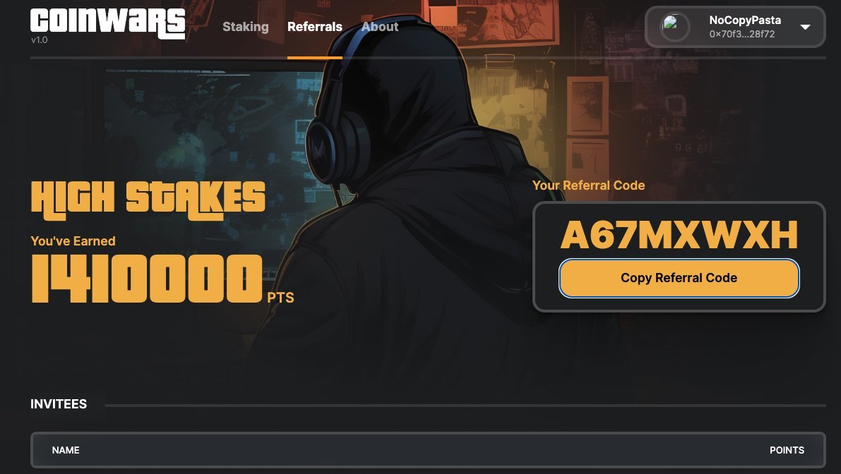 Stake your $COIN on <a href="/Coin_Wars/">COINWARS</a> to earn Airdrop!!

Staking open for $COIN $APX $BANANA $WOOL $RLB $PEPE $SHIB $wETH   

Get your share of this [REDACTED] airdrop by using copy/paste A67MXWXH referral code at coinwars.game !!🙌 

#COIN #APX #BANANA #WOOL #RLB #PEPE #SHIB