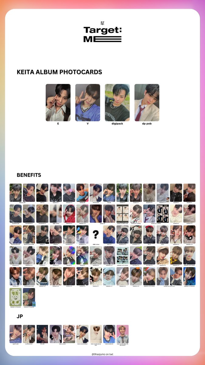 EVNNE Target ME album photocard + benefit / pob - 2/1 update Keita