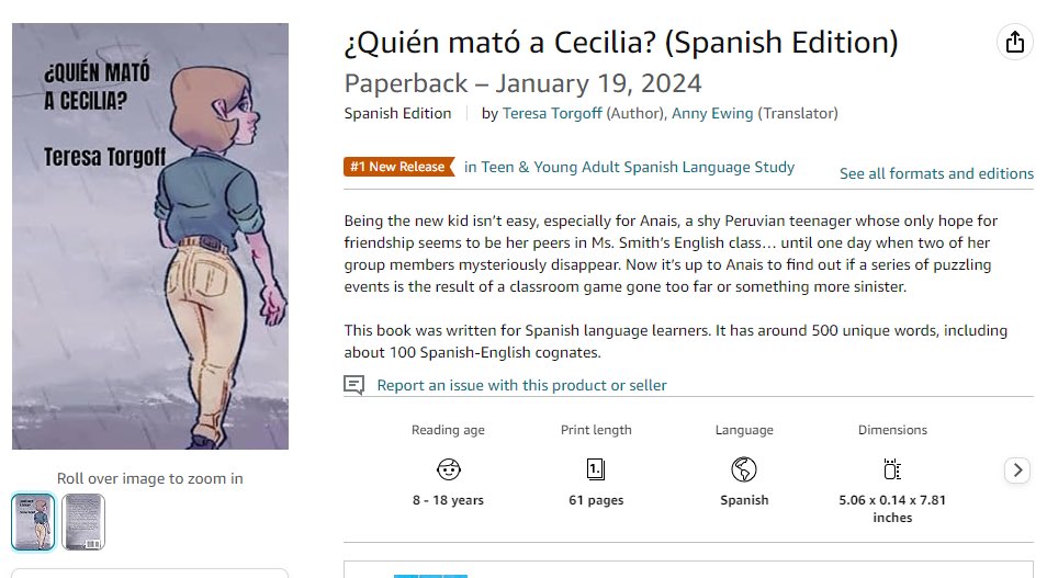 Can’t believe book #3 made it to #1 New Release #CIReaders #bilingualkids #booksinspanish