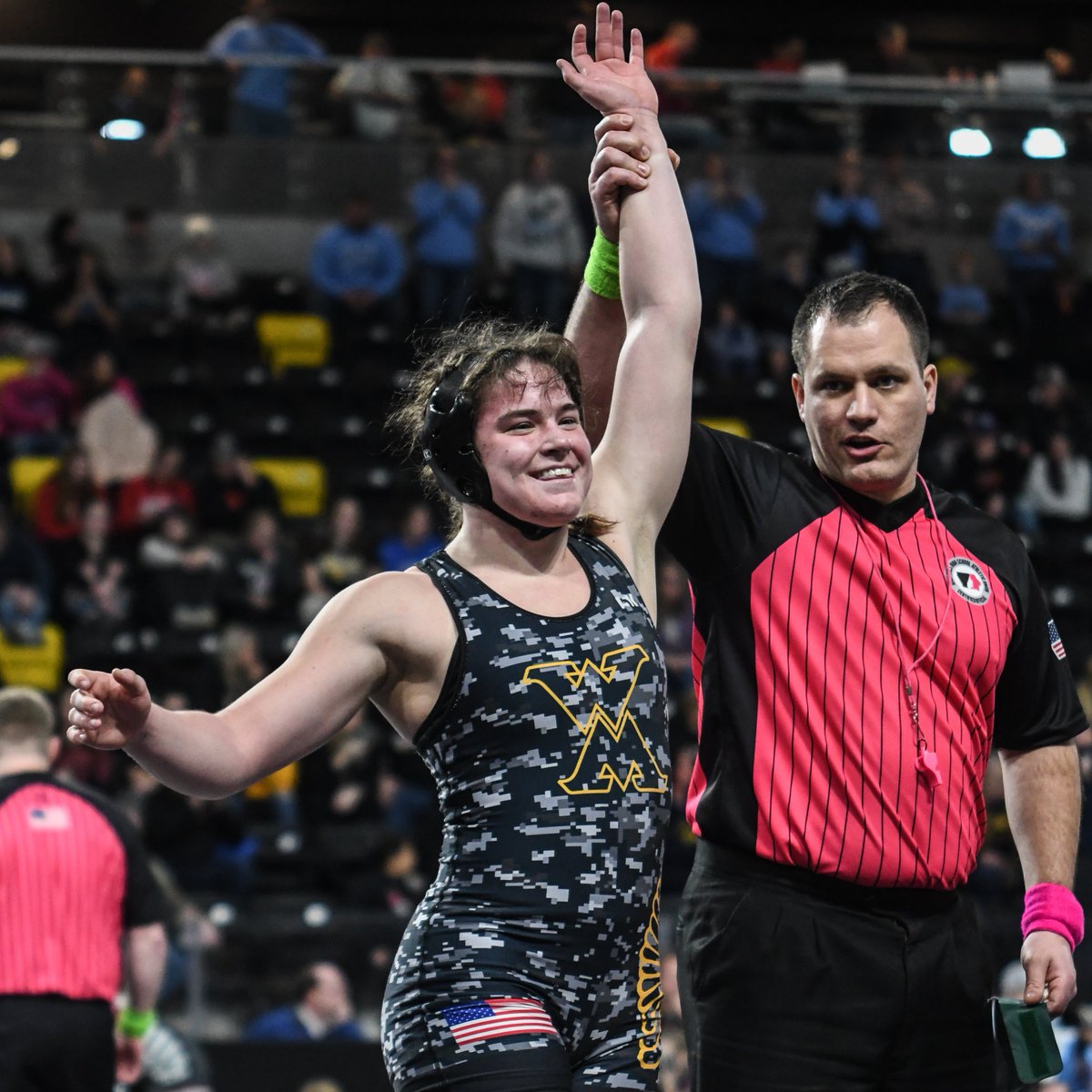 jakearyder's tweet photo. West Marshall's Averie Wittkop won her 170-pound quarterfinal by 7-2 decision over Izzy Strickert (Independence); Wittkop is the Trojan girls' first-ever IGHSAU state semifinalist #iahswr https://t.co/LQQleDWq5b