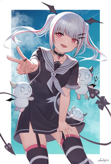 やっと描けた・・・!
#ツインテールの日
 #空澄絵 