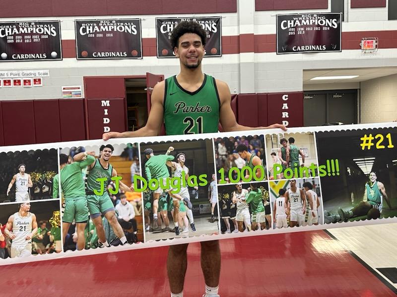 Congrats to <a href="/JJDouglas8/">JJ Douglas</a> who became the all time leading scorer in Janesville Parker history tonight in Middleton.  JJ finished with 29 points giving him 1,016 points for his Career.  Congrats JJ!!!!