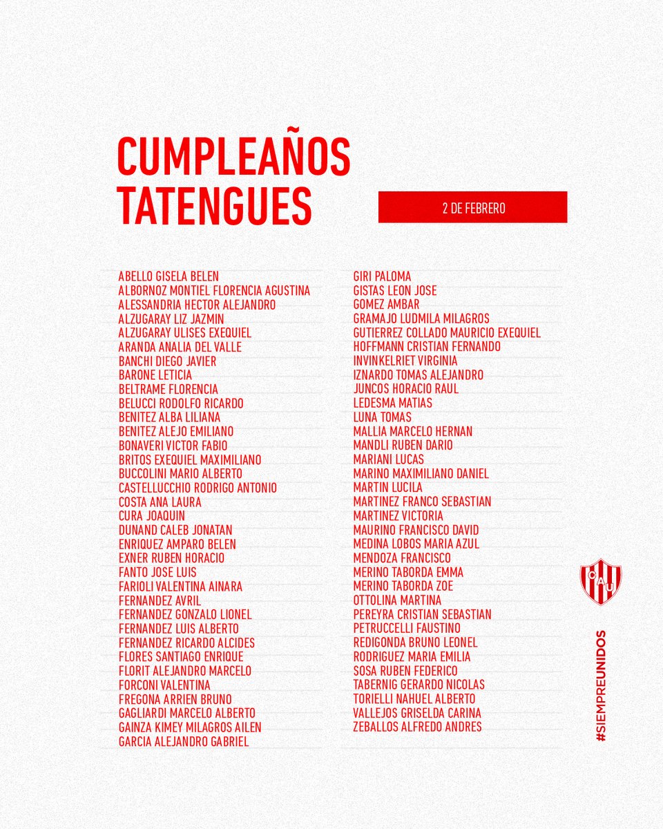 🎂 Unión saluda a sus socios y socias que cumplen años hoy.
¡Felicidades! 🔴⚪ 
#SociosTatengues #SociasTatengues #CumpleañosTatengues