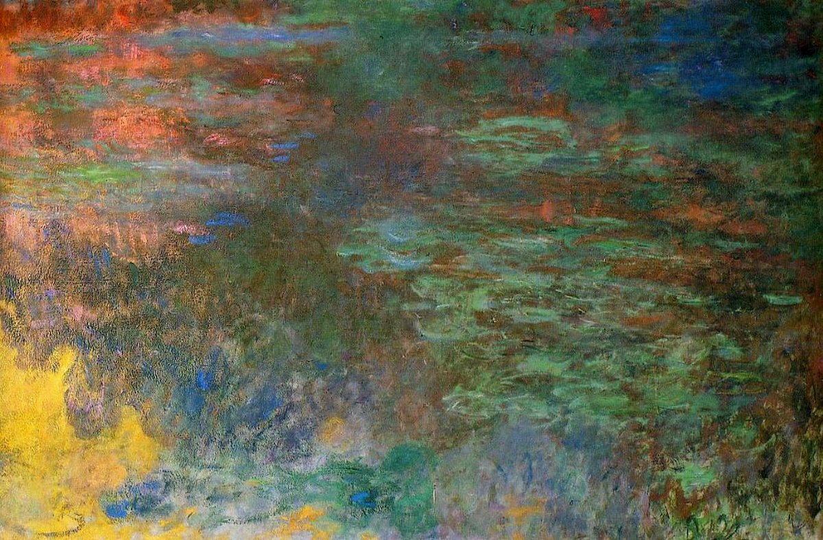 artistmonet's tweet photo. Water Lily Pond, Evening (right panel), 1926 https://t.co/rcPT8qCXJx https://t.co/kP07OIvRSQ