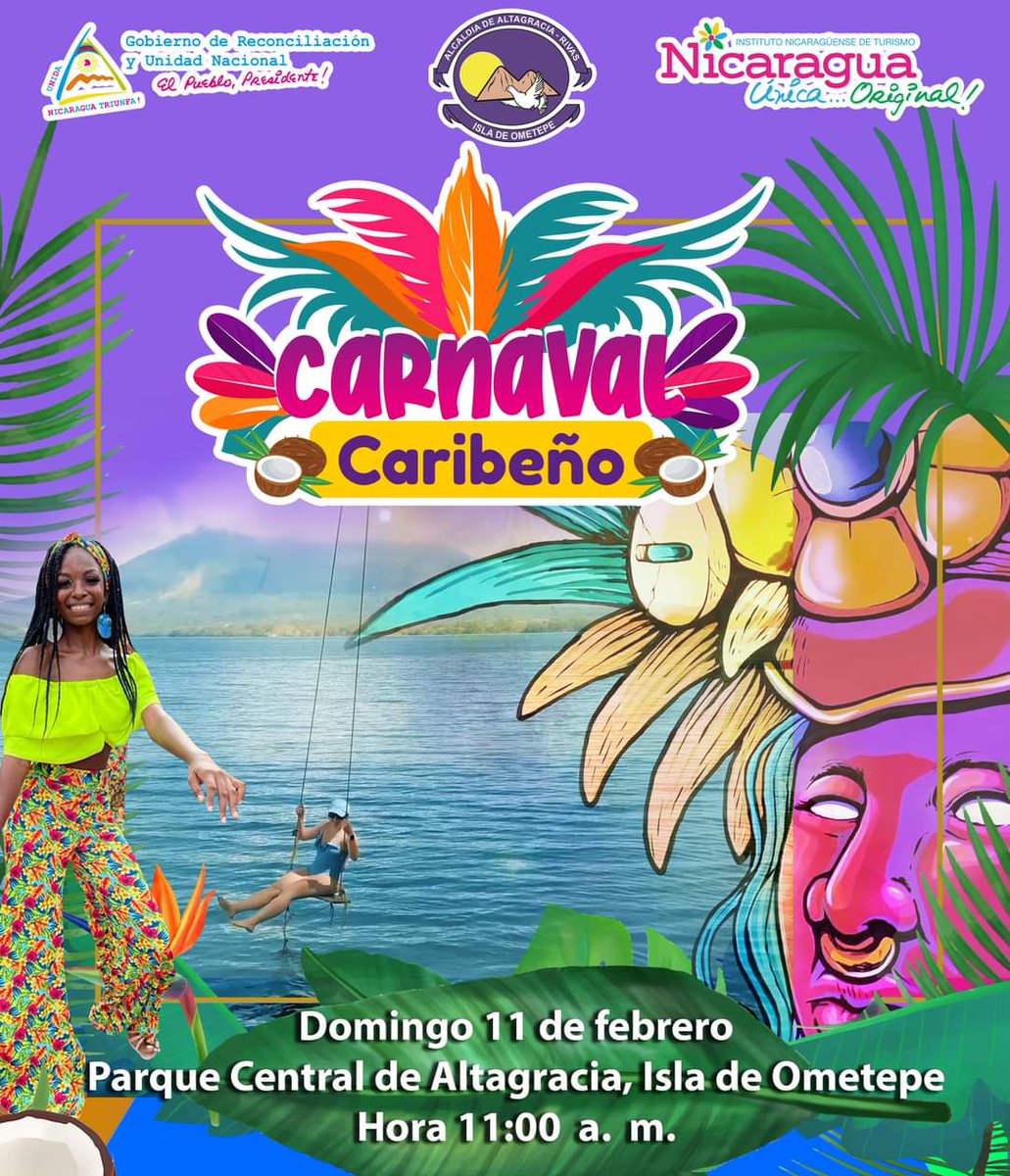 La Isla de Ometepe también disfrutará de la cultura de nuestra Costa Caribe.
#01febrero