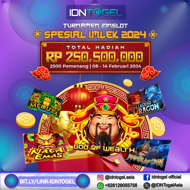 Idntogel_ofc's tweet photo. Turnamen IDNSlot "SPESIAL IMLEK 2024" yang berlangsung dari Tanggal 08 Februari 2024 s/d 14 Februari 2024
dengan total hadiah sebesar Rp 250,500,000,-
•

https://t.co/2omYanvG4v https://t.co/DYNHbuXwjU
