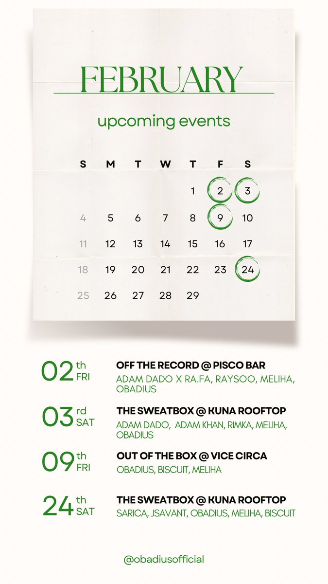 February upcoming events 👇