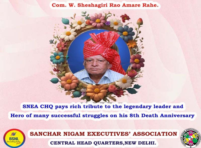 Tributes to our legendary leader Com W. Sheshagiri Rao ji. 🙏