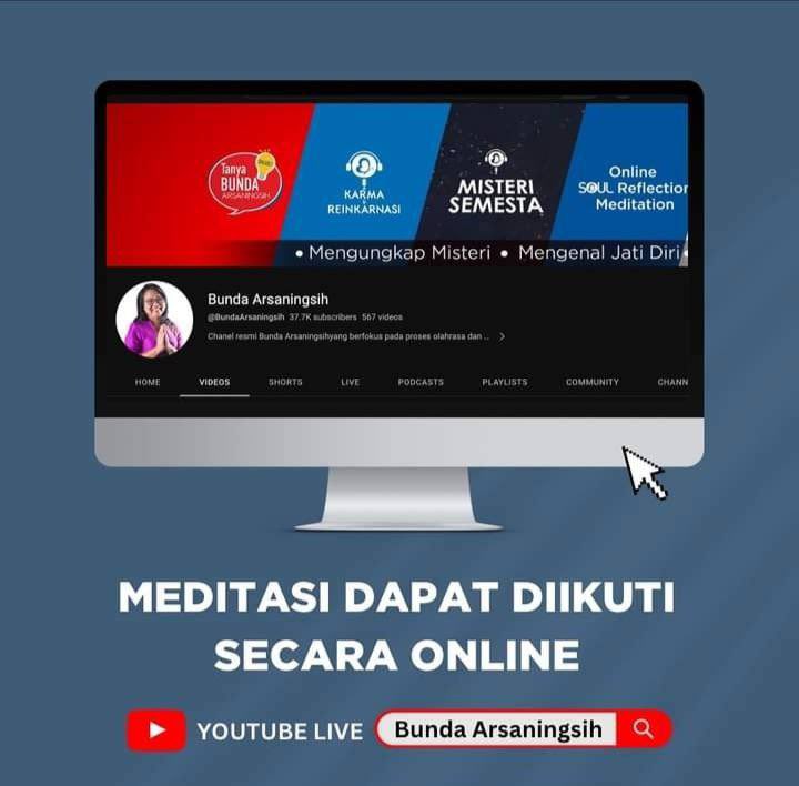 AG_BayuNugraha's tweet photo. Bagi yg ingin coba mulai dl aj simak YT Bunda Arsaningsih dan ikuti meditasi soul reflection bersamanya setiap Rabu Malam 🙏
#SoulIsSolution #KesadaranJiwa https://t.co/ha0zoxJAAT