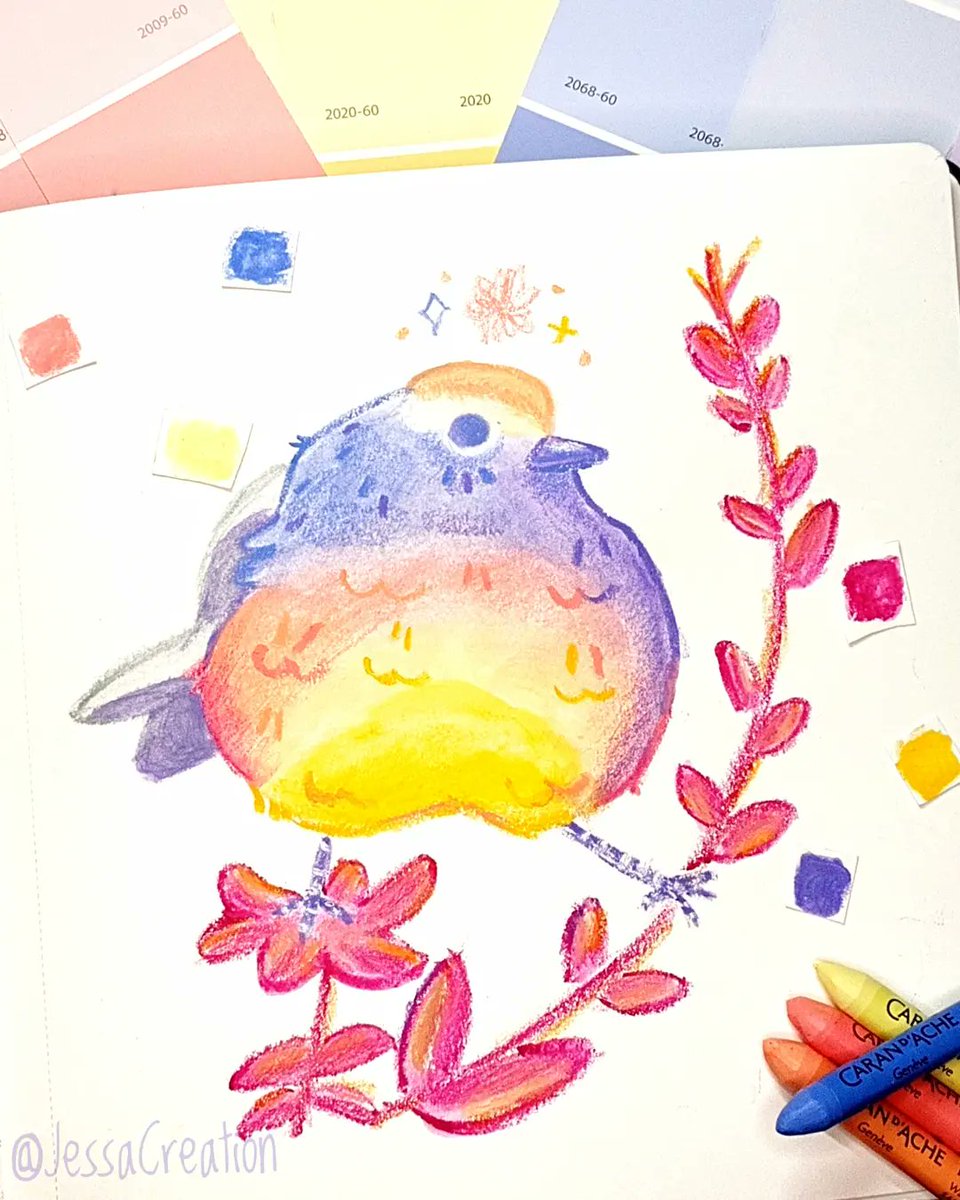 Existing out #Birbfest2024 with this absolute unicorn of a birb, for day 31! 🦄 It's the white-browed tit warbler and its colors are gorgeous 😍 I had so much fun with this one, and couldn't resist the urge to make this one a chonker ❤️