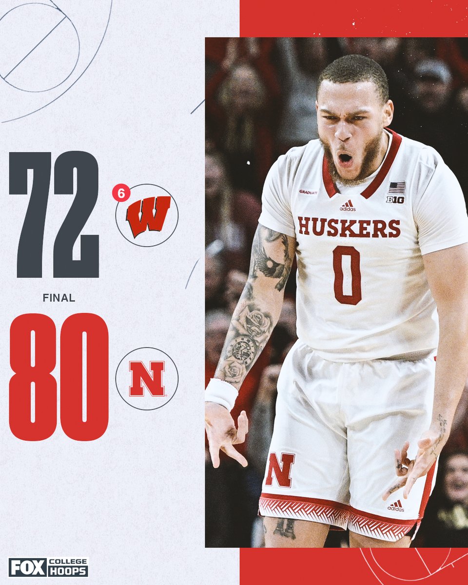 WHAT A COMEBACK FOR NEBRASKA 🔥

<a href="/HuskerMBB/">Nebraska Men's Basketball</a> takes down No. 6 Wisconsin in OT 😤