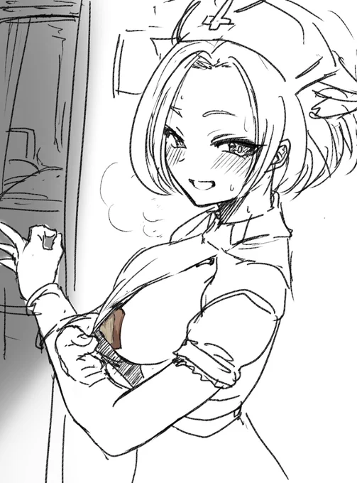 あるどらさんナース服誘い絵絆創膏隠しver作ったよ 