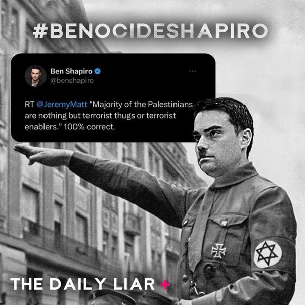 Maashie's tweet photo. Everyone unfollow and report his account. #BenocideShapiro #DailyLiar https://t.co/hcUc0yybea