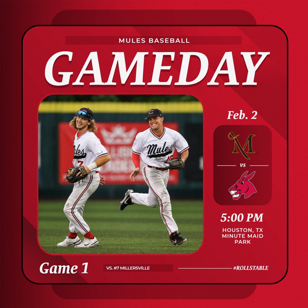 IT'S 2024 OPENING DAY! 

🆚 | No. 7 Millersville
🏟️ | Minute Maid Park
📻 | 1450 KOKO, 98.5 The BAR
🔊 | WarrensburgRadio.com
📊 | bit.ly/3gDQocc
🎟️ | atmlb.com/3ui30jv

#teamUCM x #RollStable