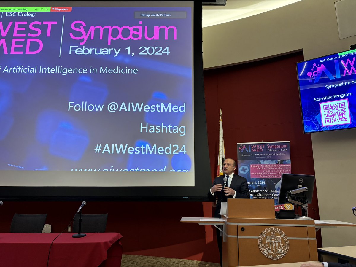 What an amazing experience it has been at AIWestMed #AiWestMed2024

- 9 thematic sessions
- 10 hours of learning experience
- 34 national and international speakers
- 386 registrants

"AI will NOT replace physicians, but those who take advantage of it will replace those who
