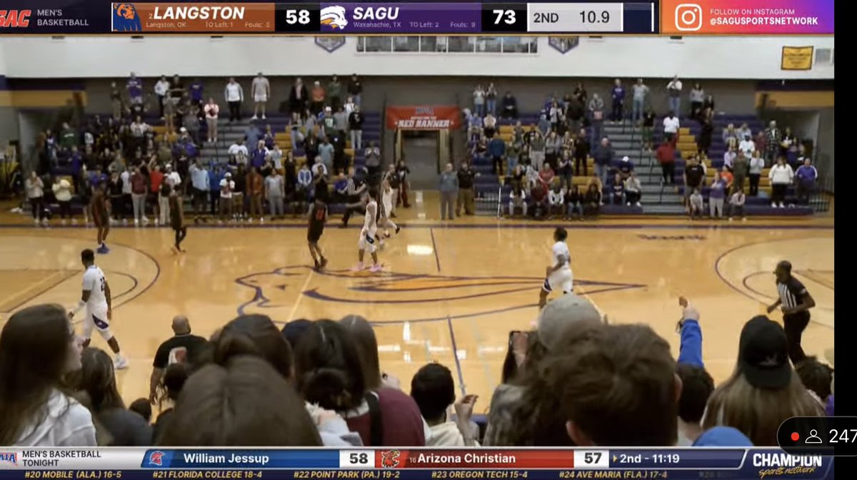 🚨UPSET ALERT 🚨 Down goes No. 2 

RV @SAGULionMBB 73
No. 2 Langston 58

Heck of a defensive effort by SAGU tonight as they hand Langston the it first loss of the season! 

CJ Hall 19pts | 6rebs | 4assts 
Cortland Blake 16pts | 8rebs