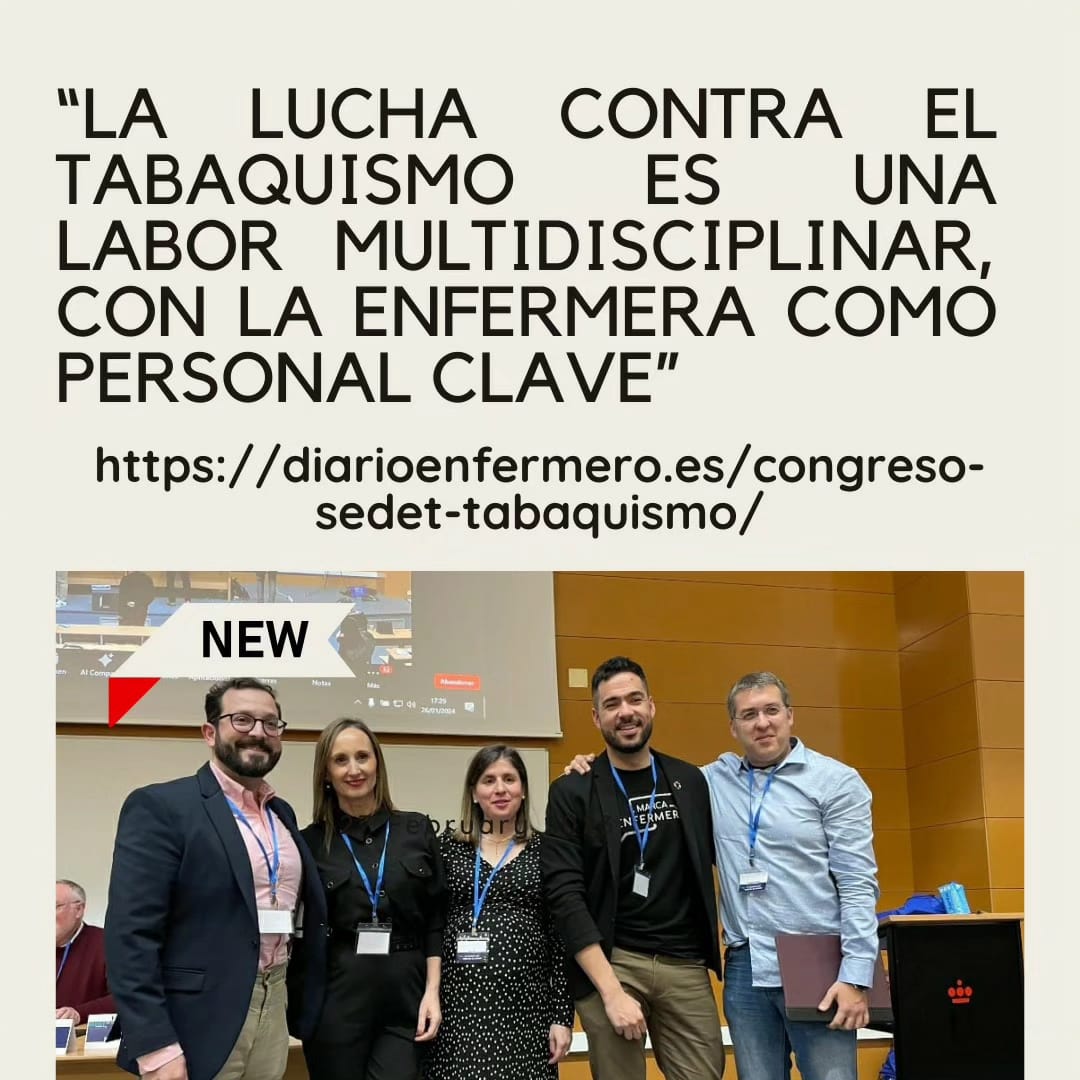 🚭 Entrevista a Antonio Vallejo (<a href="/AVallejoD79/">Antonio Vallejo Domingo 🚭</a>) y Raquel García (<a href="/RAGAGA1972/">RAQUEL GARCIA GARCIA</a>) , miembros SEDET y enfermer@s,  en Diario Enfermero. 
“La lucha contra el tabaquismo es una labor multidisciplinar, con la enfermera como personal clave”. 

Enlace completo: diarioenfermero.es/congreso-sedet…