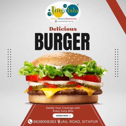 JingalalaSweets's tweet photo. Satisfy Your Cravings with Every Juicy Bite
Delicious BURGER 🍔
.
Jingalala sweets and Restaurant
Address :- Jail Road, Sitapur
Contact :- 9838008383
.
#chocolatecake #cakelover #cake #vegetablepakora #Chaat #paneer #FruitChaat #Fruits #food #cream #mushroomlove #vegthali https://t.co/DVvBAU7sly
