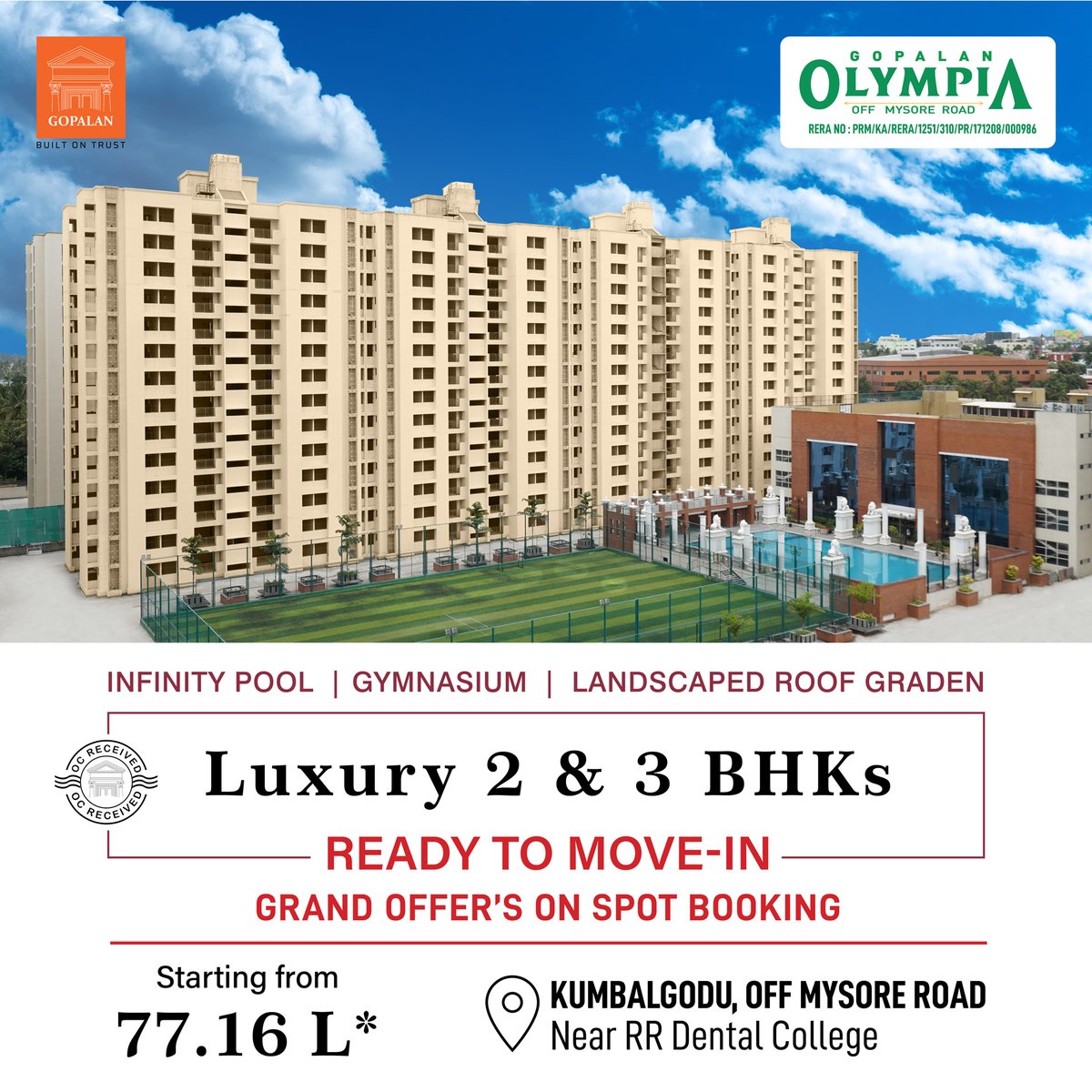 gopalangroup's tweet photo. Gopalan Olympia- 2BHK and 3BHK homes in the heart of Kumbalgodu, Off Mysore Road.

✅Prime Location
✅Vast Open Spaces
✅70,000 sq.ft Clubhouse
✅Gamut of Indoor and Outdoor Facilities

#homes #dreamhome #gopalanhomes #realestate #property #bangalorerealestate #gopalanolympia https://t.co/kYaK9K1gZp